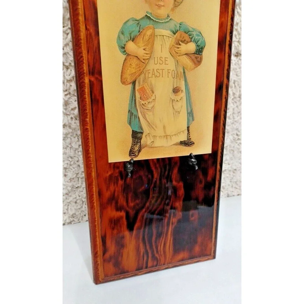 Vintage Yeast Foam Memo Pad Wood Wall Plaque Baker Girl Advertising 14.5” Sign